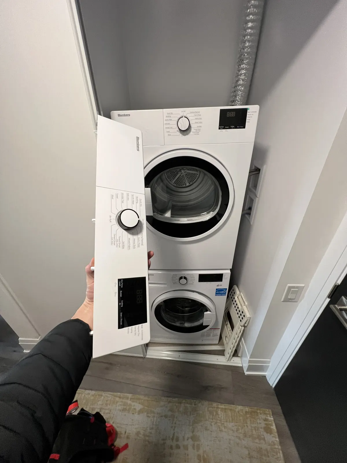 Blomberg washer control panel removed for repair
