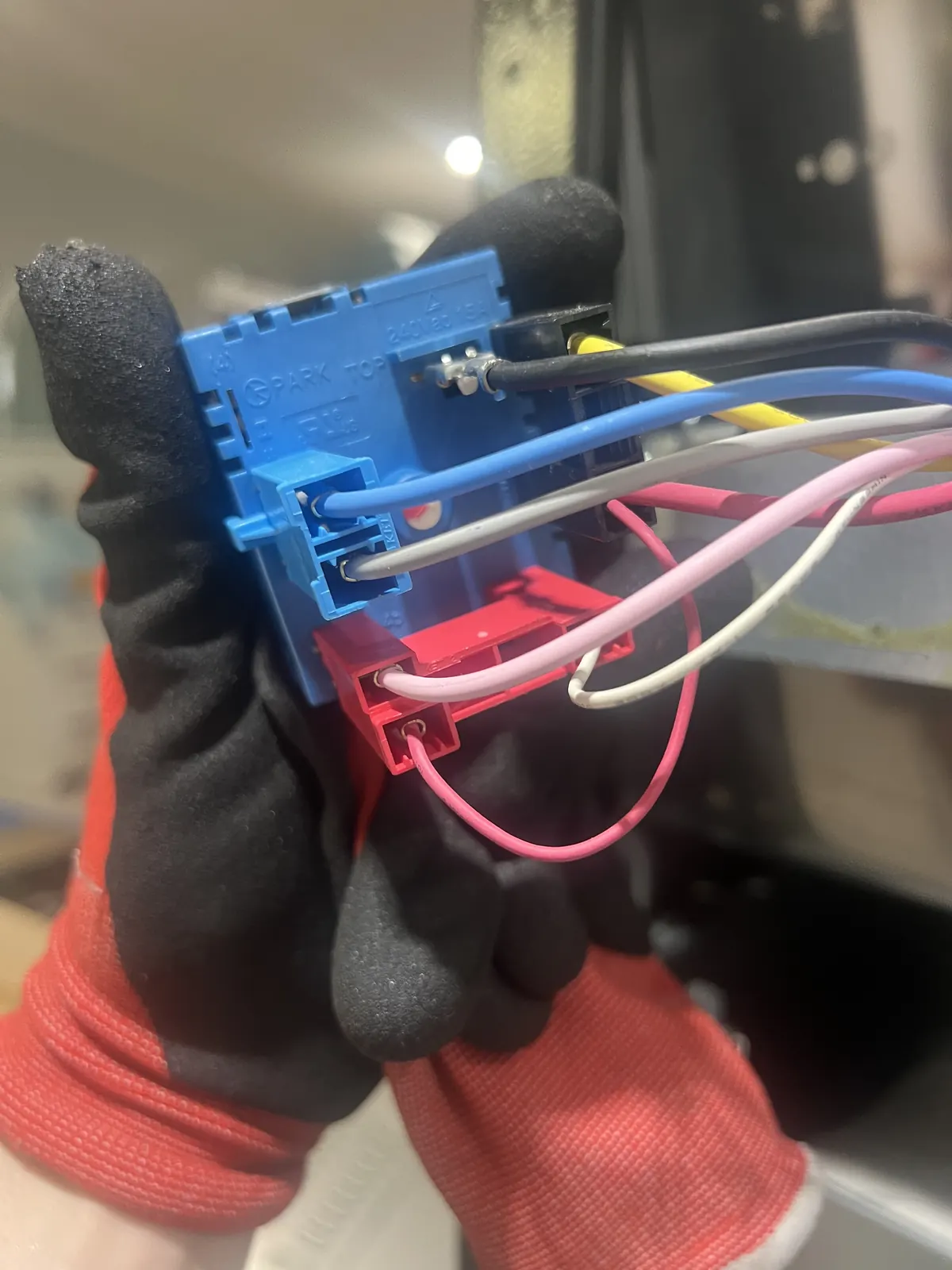 Stove 240V burner switch tested during repair